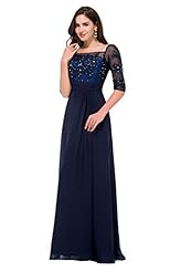 Chiffon/Satin/Tulle Beaded Sequined Applique Elbow Length Sleeves Square Neck Evening Dress/Prom Dress/Party Dress 