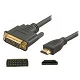 Cordon DVI MALE (DVI-I DUAL LINK 24+5) / HDMI MALE (19 POINTS) - CABLE 1.8Mpar KALEA INFORMATIQUE