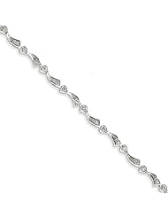 Genuine .925 Sterling Silver Diamond Bracelet 6 Grams . 100% Satisfaction Guaranteed.
