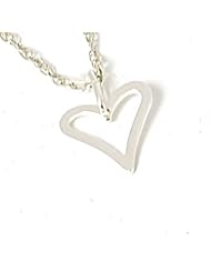 The Olivia Collection Sterling Silver Open Heart Pendant on 16 Inch Chain