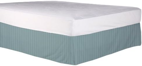 Cal-king Size 400 Thread Count 100% Egyptian cotton Tailored Bedskirt fitts Upto 10" Drop Striped -Aqua Blue Created By Fantasy Nap