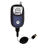 Retractable USB Cable for the Motorola V540 with Power Hot Sync and Charge capabilities - Gomadic Brand w/ TipExchange Technology