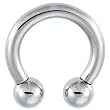 8 Gauge STEEL HORSESHOE Circular Barbell - 1/2" 6mm Ball