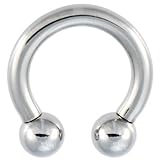 8 Gauge STEEL HORSESHOE Circular Barbell - 1/2 Inches 6mm Ball