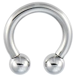 8 Gauge STEEL HORSESHOE Circular Barbell - 1/2" 6mm Ball