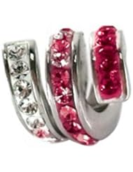Genuine Zable (TM) Product. 925 Sterling Silver Spiral Bead with Pink Crystals Charm. 100% Satisfaction Guaranteed.