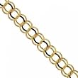 Heavy & Wide Gold Charm Bracelet Two Link, Lobster, 7 or 8 Inch