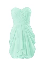 Strapless Chiffon Short Lace-Up Homecoming Dress/Bridesmaid Dress/Mini Dress 
