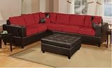 Bobkona Furniture - San Diego Red Sectional Sofa by Urban Cali  Free Shipping