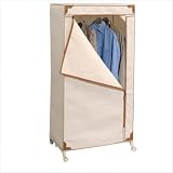 Storage Wardrobe in Canvas with Tan Trim