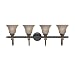 Westinghouse 64090 Symphony Hall Four-Light Upward Wall Sconce, Distressed Black with Speckled Bronze Globes