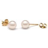 Pair of 6.5-7.0 mm, AA+ Quality, White Akoya Pearl Stud Earrings