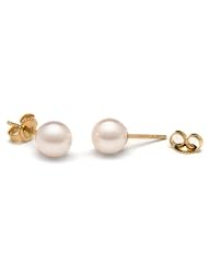 Pair of 6.5-7.0 mm, AAA Quality, White Akoya Pearl Stud Earrings