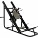  4 start- stop locations to accommodate various height users and ensure user safety. The 85 lb. carriage glides smoothly at a 45 degree angle on 6 precision ball bearing wheels. Constructed of 2" and 4" square heavy wall steel tubing. Pads are constructed of 1.25 high density foam covered with 40 oz. marine grade vinyl. Adjustable backrest / footrest to ensure proper angle for different exercises. Equipped with safety catches that can be engaged by user from any position. 4 separate weight storage horns. Weights sold separately. Black powder coat finish. Dimensions: 84'' D, 30'' W, 58'' H. Holds up to 800 lbs.