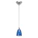 Access Lighting - 90930-BS/COB: Alpha Manhattan - 1 Light Low Voltage Pendant System - Brushed Steel Finish/Cobalt Blue Glass
