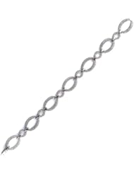 Sterling Silver & Cz Link Bracelet