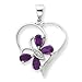 Sterling Silver Rhodium Amethyst and Diamond title=