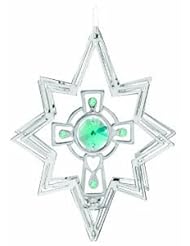 Baby Product: Hanging Sun Catcher or Ornament..... Celtic Cross in Star Shell in Green Swarovski Austrian Crystals - Mascot International Inc.