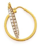CZ HOOP EARRINGS 1.90CTW 32MM IN 14K YELLOW GOLD