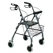 Go-Lite Deluxe Aluminum Rollator Blue - Padded Seat