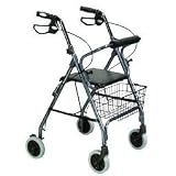 Go-Lite Deluxe Aluminum Rollator Blue - Padded Seat