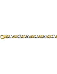 6mm Fancy Two Tone Gold Link Bracelet 7"