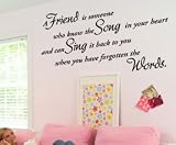 Vinyl Wall Sticker Art Decor Quote Friendship Decal Friend Song Heart FR8