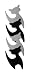 Shape-Up! Magnets Silver Black Cats Set of 4 by Three By Three Seattle