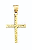 14K 'X' D/C Cross Pendant - GH15800