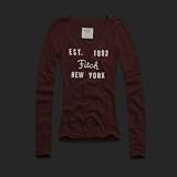 アバクロ ABERCROMBIE&FITCH 【直接買付け】並行輸入品 レディース 長袖 Ｔシャツ ロンＴee Leanne　バーガンディー