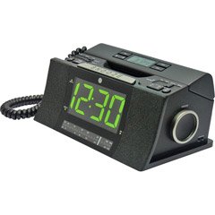 GE 29298FE1 Corded Bedroom Phone with CID/Radio/Alarm Clock (Black)