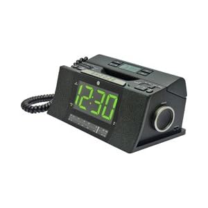 GE 29298FE1 Corded Bedroom Phone with CID/Radio/Alarm Clock (Black)