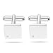 Hinged Diamond Mens Cufflinks in Silver