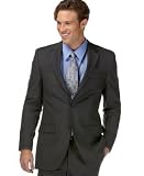 Alfani Red 2-Button Charcoal Stripe Jacket
