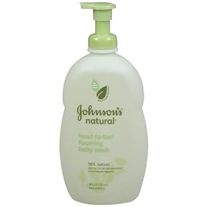 Johnson\'s Natural Head-to-Toe Foaming Baby  Wash  18-Ounce