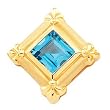 14K Yellow Gold Swiss Blue Topaz Pendant
