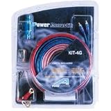 Power Acoustik AKIT-4 Amplifier Wire Kit with 4 Gauge 17ft and 3 ft Power Wires, 25 ft Speaker Wire, 17ft RCA and Turn-On Wire, 60A MAXI Fuse  Holder