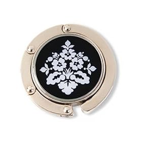 Finders Key Purse Hanger Black and White Floral