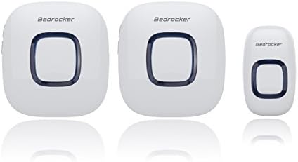 Bedrocker Unique Wireless Doorbell Set with Flashing LED Indicator, 1000 Feet Operating Range , 4 Level Adjustable Volume Settings,Easy to Add Additional Remote Buttons or Plugin Chimes,White