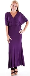 V-neck Dolman Rayon/Spandex Maxi Dress 