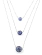 Sterling Silver Faceted Sodalite Beaded Triple Strand Necklace, 18''