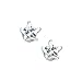 14K White Gold 4 MM Star Shaped Cubic Zirconia Children's Earring Studs