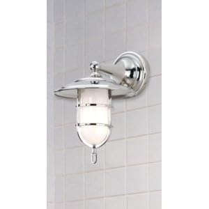 Rockford Wet Location Antique Nickel Wall Light by Hudson