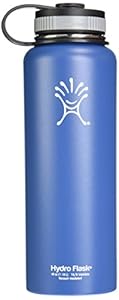 Hydro Flask Insulated Stainless Steel Water Bottle, Wide Mouth, 40-Ounce, Everest Blue