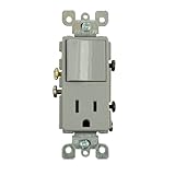 Leviton 5625-GY 15 Amp, 120 Volt, Decora Brand Style Single-Pole, AC Combination Switch, Commercial 