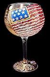 America's Flag Design - Hand Painted - Grande Goblet - 17.5 oz.. America's Flag Design - Hand Painted - Grande Goblet - 17.5 oz.