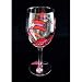Kitchen & Housewares : Red Hat Dazzle Design - Hand Painted - Wine Glass - 8 oz.