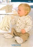 Sirdar Knitting Pattern 1561, DK, Childrens and Babys Round Neck Cardigan with or Without Hood, Blanket and Bootees, Birth - 6 Years, Sizes 41-66cms, 16-26"