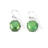 Barse Sterling Silver Lime Turquoise Cross Earrings