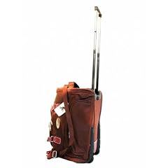 Leonardo Trolley 18 Zoll / 47cm Reisetasche, Lederimitat Elefantenhaut - Farbe braun - Handgep�ck